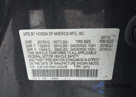 2019 Acura Mdx Tech Pkg из США, поврежденный, VIN 5J8YD4H56KL035238